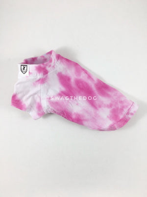 Swagadelic Pink Tie Dye Tee - Product side view. The hand tie-dyed tee with Pink
