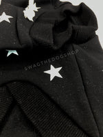 All-Star Black Hoodie - Close up of front. Black and White Star Hoodie