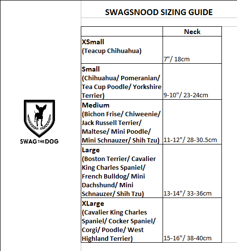 Leopard Swagsnood - Swagsnood Sizing Guide