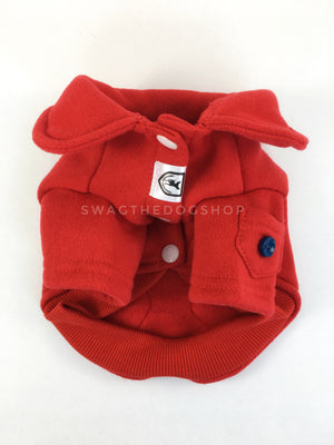 Yachtsman Red Shirt - Product Front View. Red Shirt with Fleece Inside