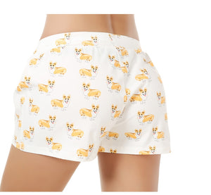 Swag PJ Shorts with Corgi Dog Print on a person from the back view