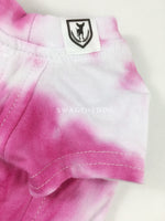 Swagadelic Pink Tie Dye Tee - Close-up of product front view. The hand tie-dyed tee with Pink