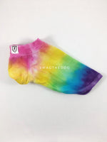 Swagadelic Pride Ombré Tie Dye Tee - Product side view. The hand tie-dyed tee with Pink, Yellow, Green, Sky Blue and Purple