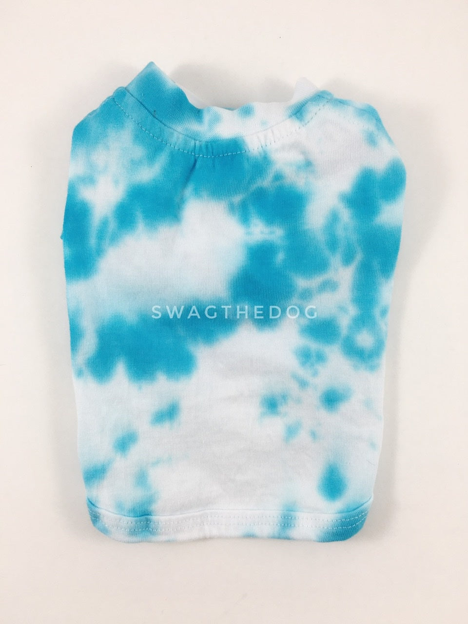 Swagadelic Sky Blue Tie Dye Tee - Product back view. The hand tie-dyed tee with Sky Blue