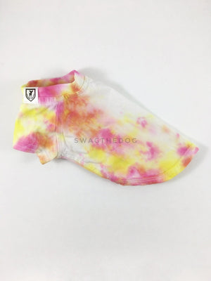Swagadelic Cotton Candy Tie Dye Tee - Product side view. The hand tie-dyed tee with Pink and Yellow