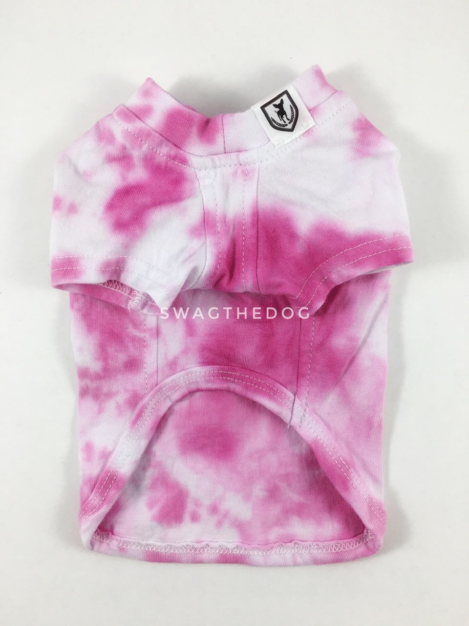 Swagadelic Pink Tie Dye Tee - Product front view. The hand tie-dyed tee with Pink
