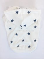 All-Star White Hoodie - Product Back View Hood Folded. White and Blue Star Hoodie