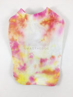 Swagadelic Cotton Candy Tie Dye Tee - Product back view. The hand tie-dyed tee with Pink and Yellow