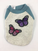 Baby Blue and Gray Centerfield Tees T-Shirt - Patch Option of Butterfly. Baby Blue and Gray T-Shirt
