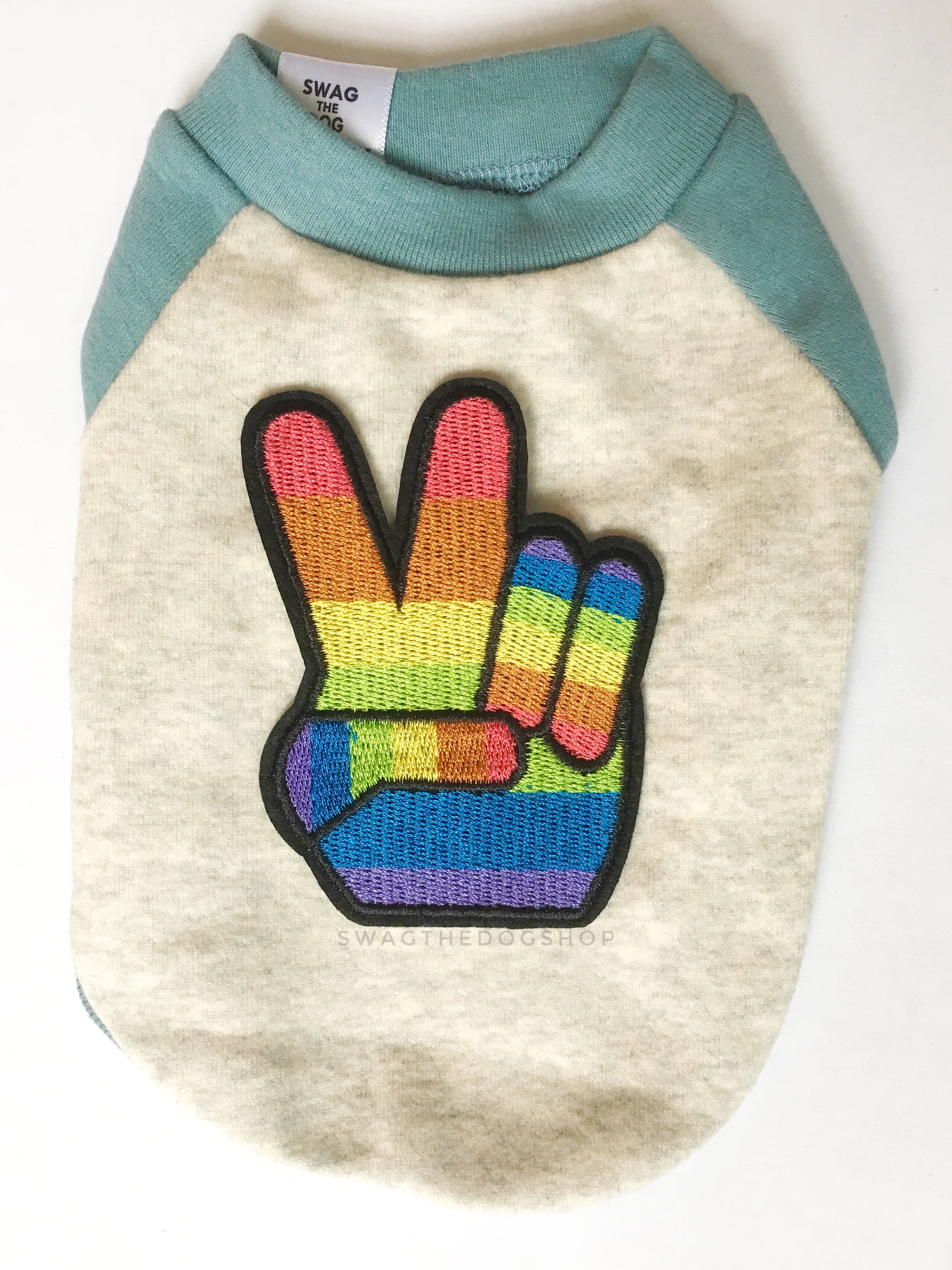 Baseball Tee with Pride Peace Patch