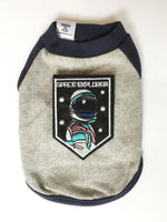 Navy and Gray Centerfield Tees T-Shirt - Patch Add-on of Space Explorer. Navy and Gray T-Shirt