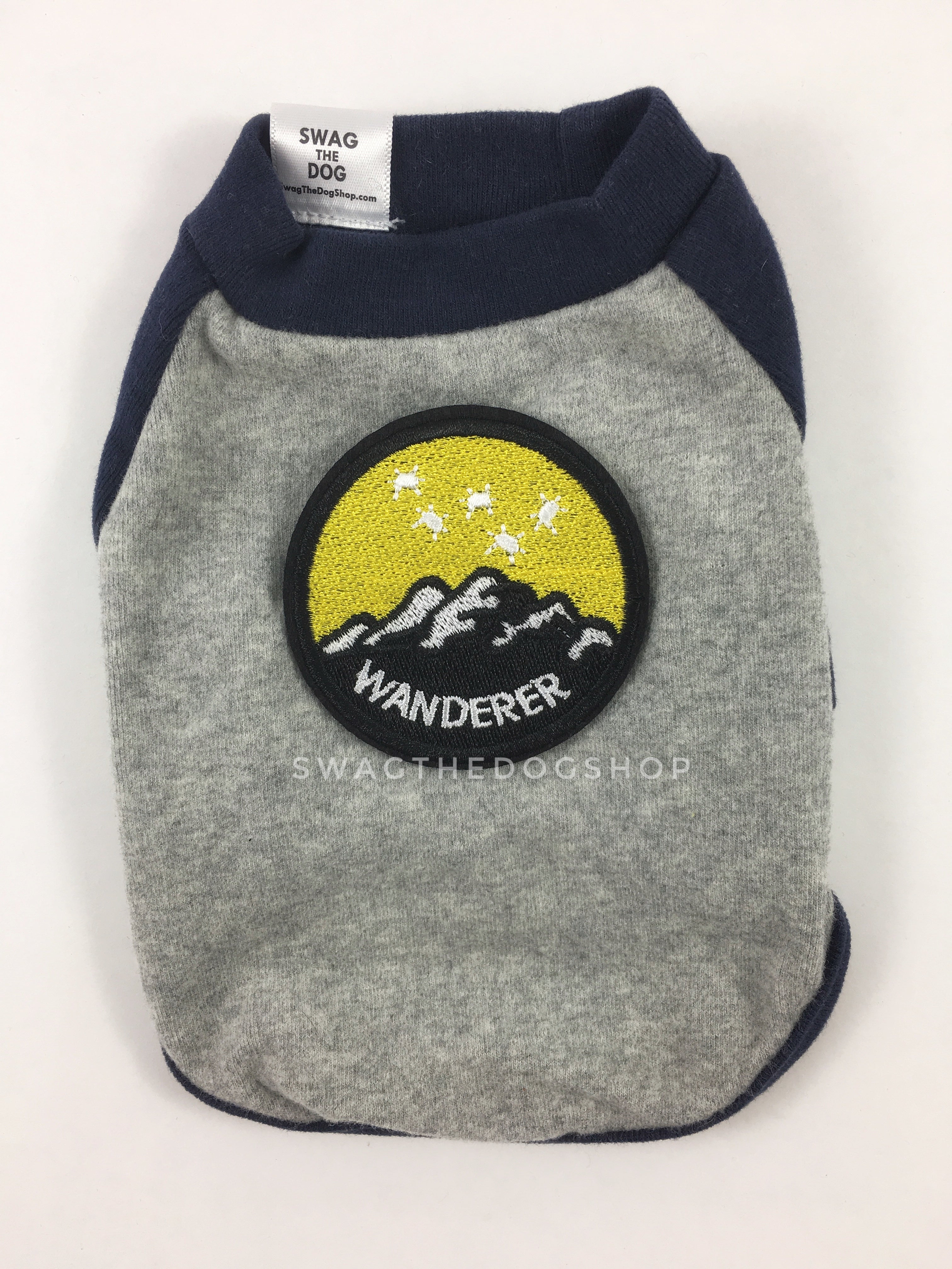 Navy and Gray Centerfield Tees T-Shirt - Patch Option of Wanderer. Navy and Gray T-Shirt