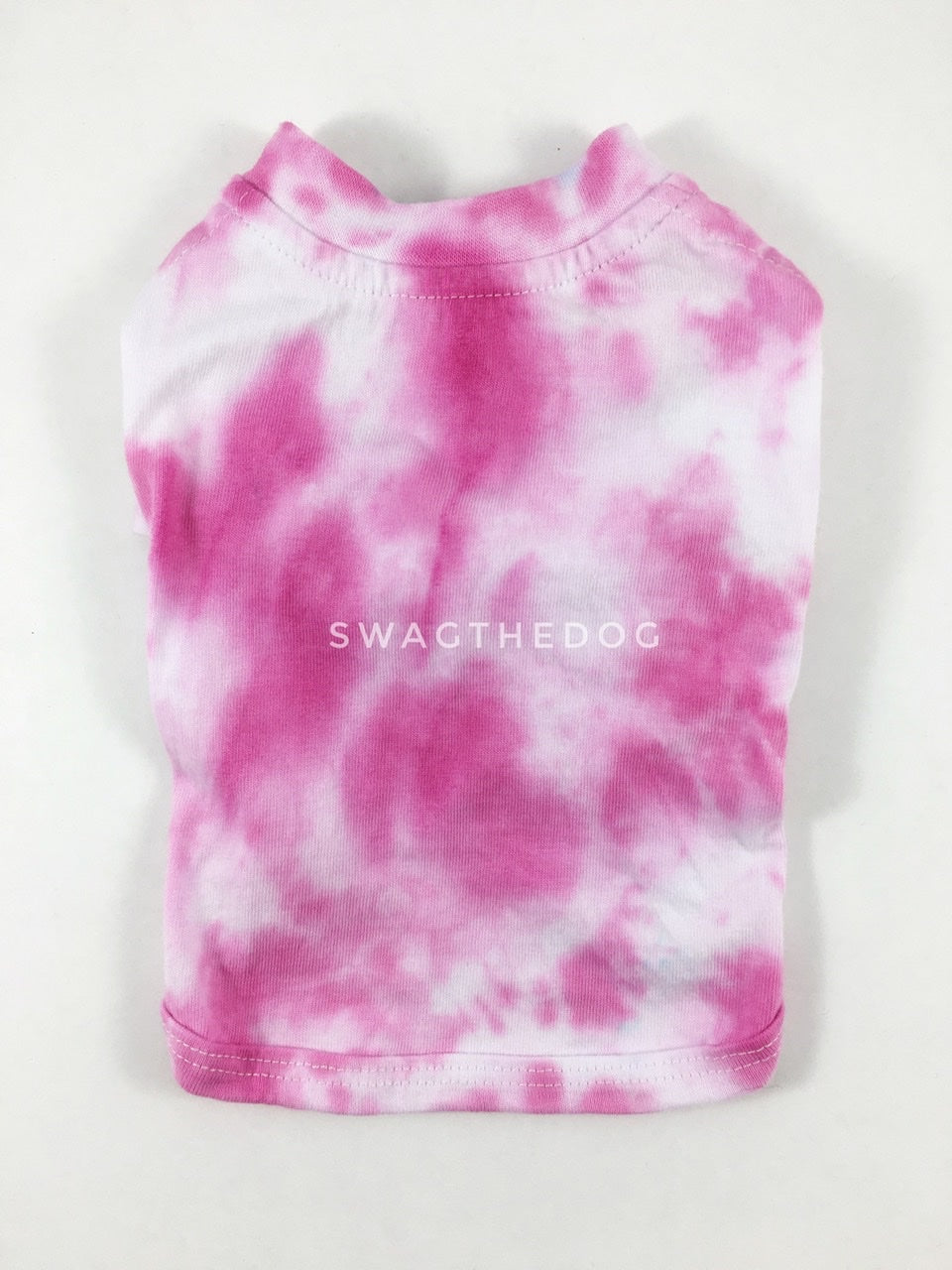Swagadelic Pink Tie Dye Tee - Product back view. The hand tie-dyed tee with Pink