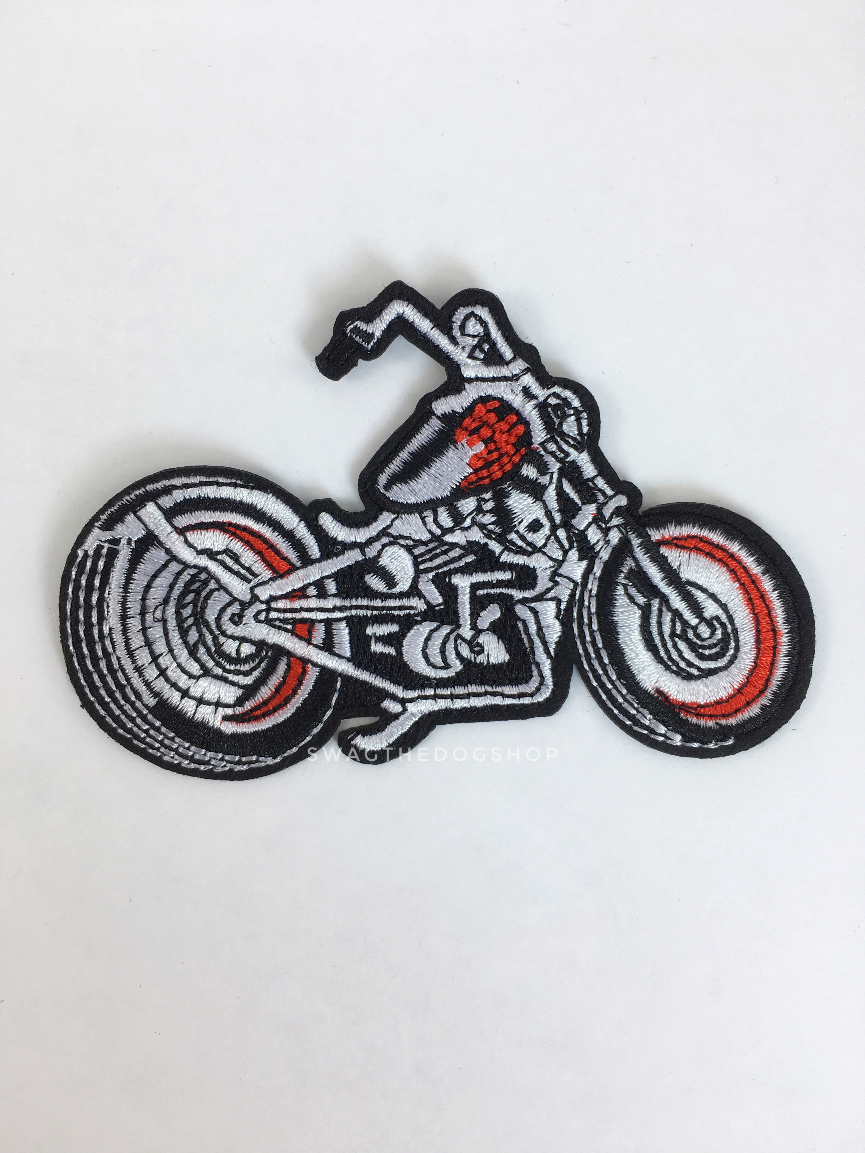 Patch Add-On of Motorcycle. Red and Black Motorcycle Patch