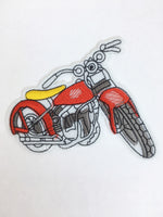 Patch Add-On of Motorcycle. Red and Yellow Motorcycle Patch