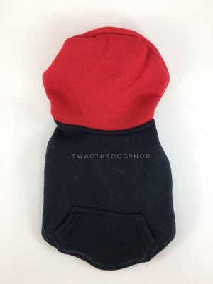 Parklife Navy and Red Sports Hoodie - Product Back View. Navy and Red Sports Hoodie
