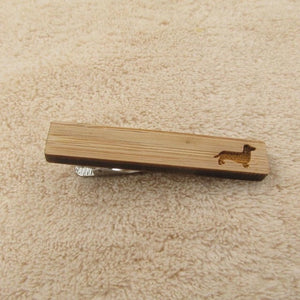 Wooden Tie Clip with Dachshund 