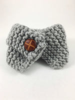 Heather Light Gray Swagsnood - Product Front View. Heather Light Gray Color Dog Snood with Accent Button