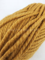 Mustard Yellow Swagsnood - Close Up of Yarn View. Mustard Yellow Color Dog Snood with Accent Button