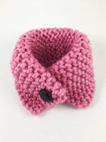 Pink Enough Swagsnood - Product Above View. Pink Color Dog Snood with Accent Button